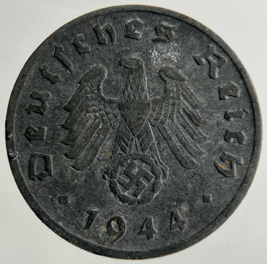 1944 Germany German Nazi 1 Pfennig Coin | Fine Collectable Grade
