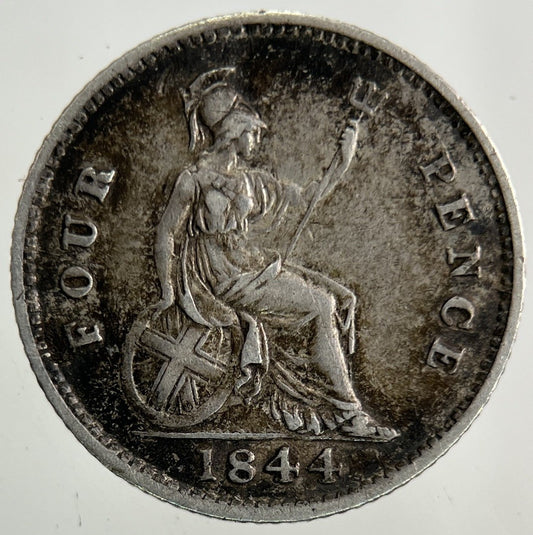 1844 Victoria Groat Four - Pence Silver Coin | Very High Grade