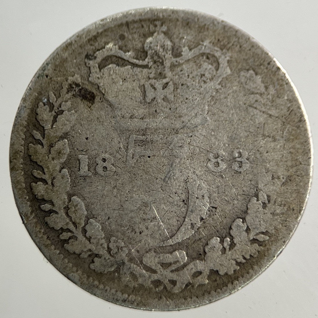 1883 Victoria Threepence Silver Coin | Fair Grade