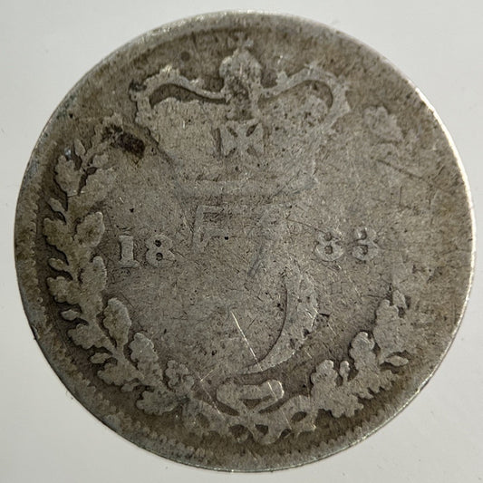 1883 Victoria Threepence Silver Coin | Fair Grade