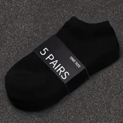 5 Pack Mens Trainer Black Ankle Socks Invisible Cotton Low Cut Sports Socks