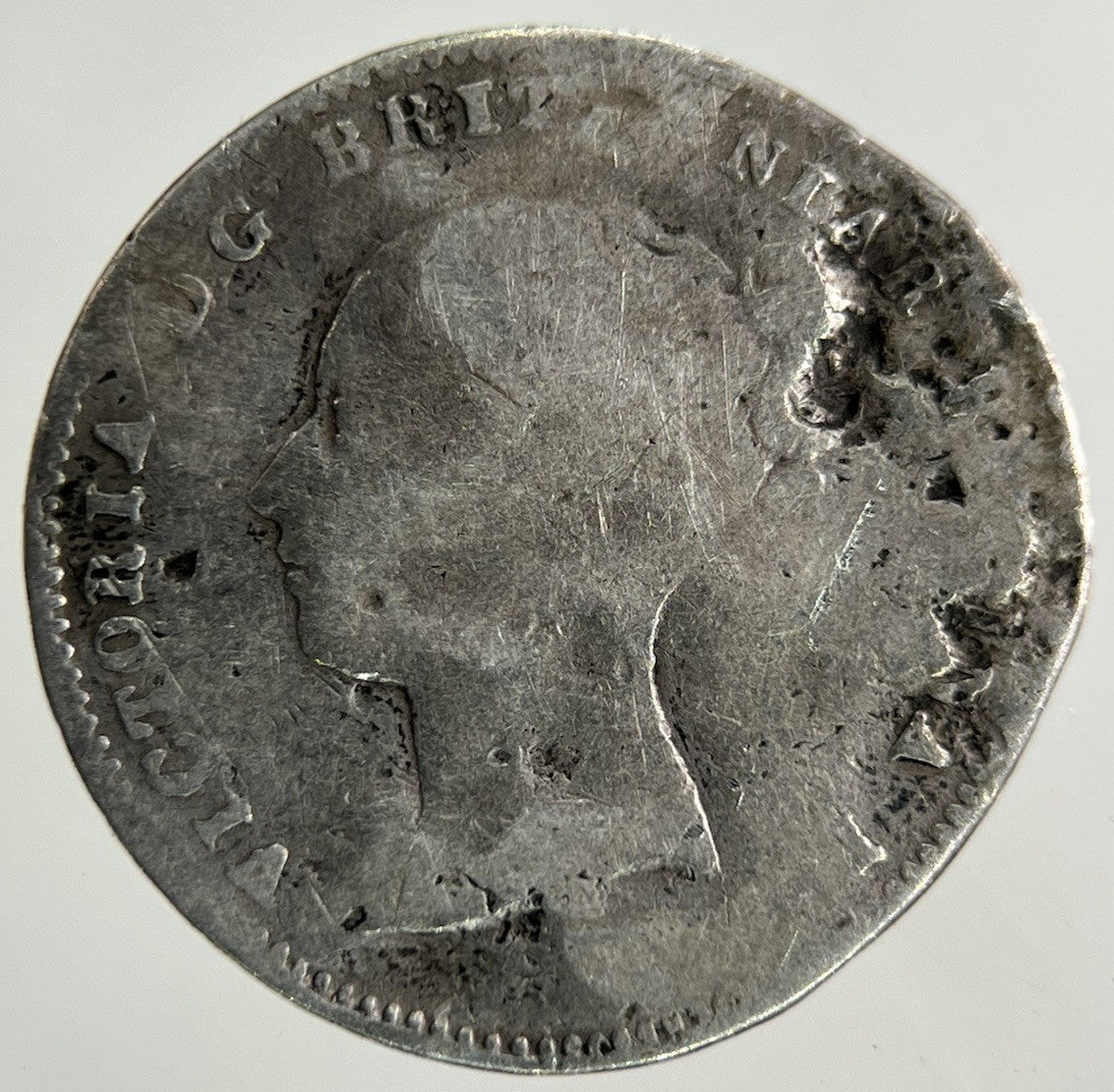 1861 Victoria Threepence Silver Coin | Fair Grade