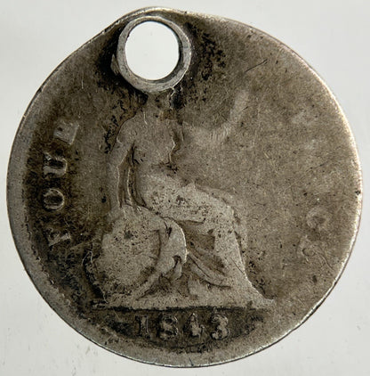 1843 Victoria Groat Four - Pence Silver Coin | Collectable Grade