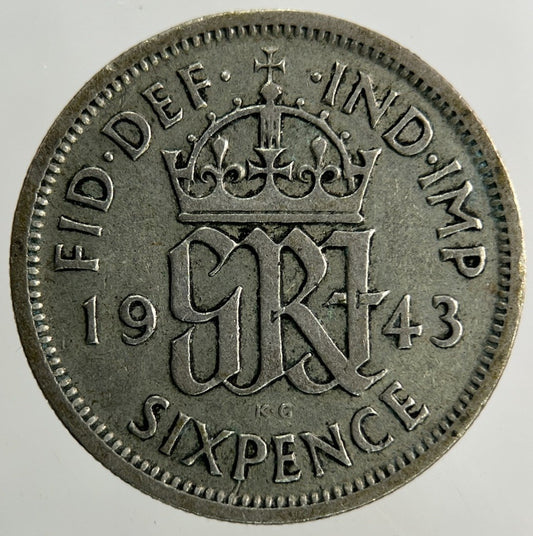 1943 George VI Sixpence Silver Coin | Fine Collectable Grade