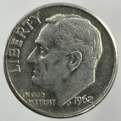 1962 - D US USA Roosevelt Dime Silver Coin | Fine Collectable Grade