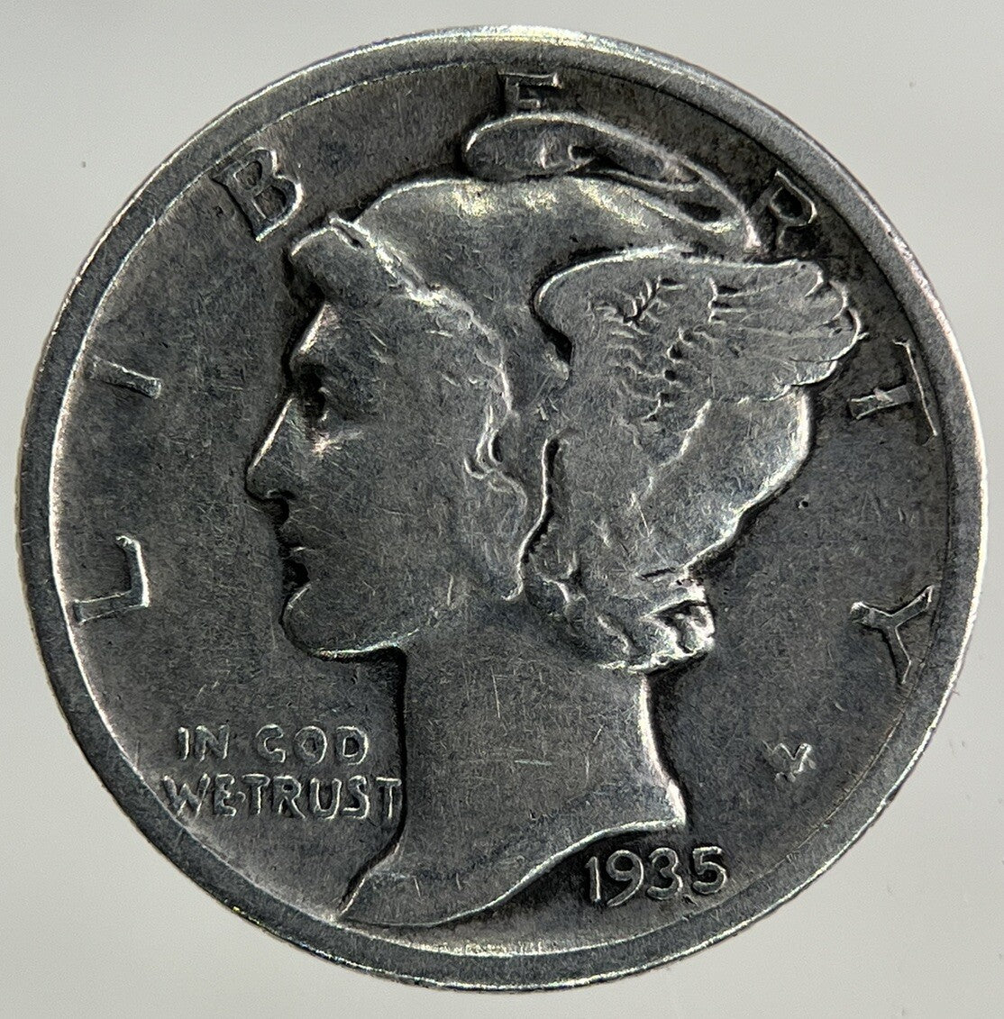 1935 US USA Mercury One Dime Silver Coin | Fine Collectable Grade