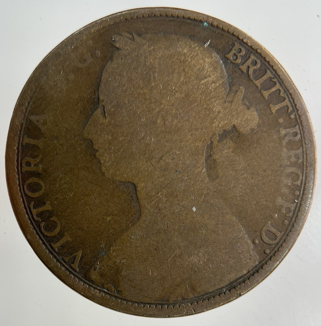 1889 Victoria One Penny Coin | Fair Grade