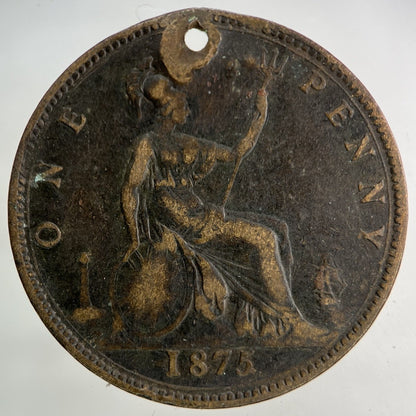 1875 Victoria One Penny Coin | Collectable Grade
