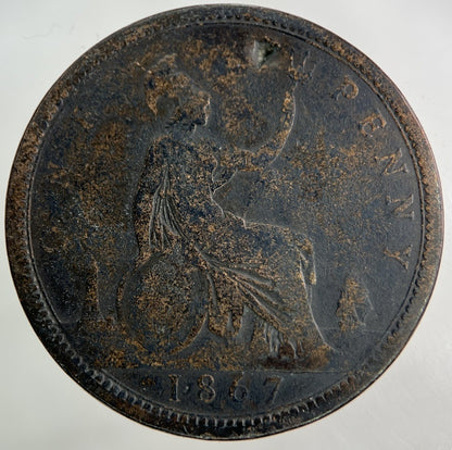 1867 Victoria One Penny Coin | Collectable Grade