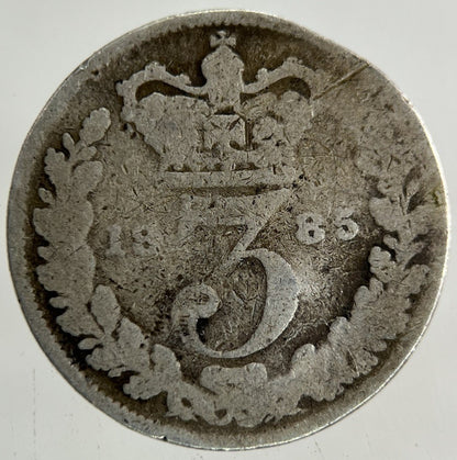 1885 Victoria Threepence Silver Coin | Fair Grade