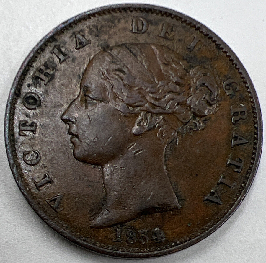 1854 Victoria Half - Penny | British Copper Coin | Fine Collectable Grade | a965