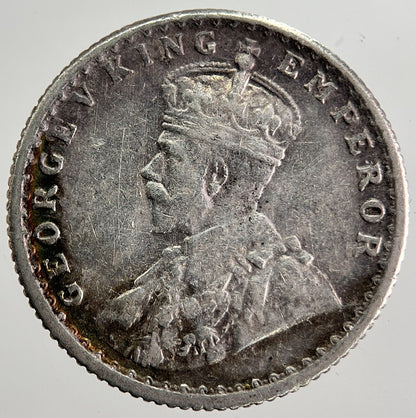 1917 India 1/4 Quarter Rupee Silver Coin | Fine Collectable Grade | a8411