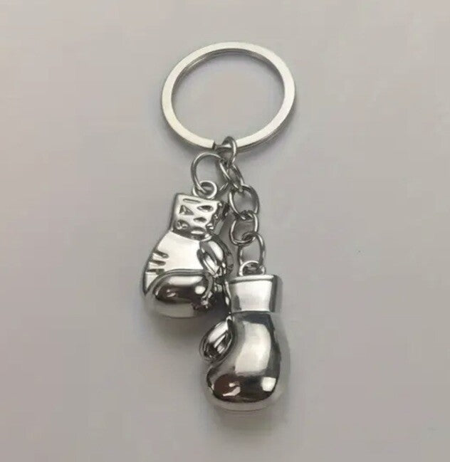 Mini Metal Boxing Gloves Shaped Keyring Premium Keychain Gift UK