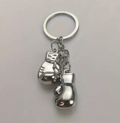 Mini Metal Boxing Gloves Shaped Keyring Premium Keychain Gift UK