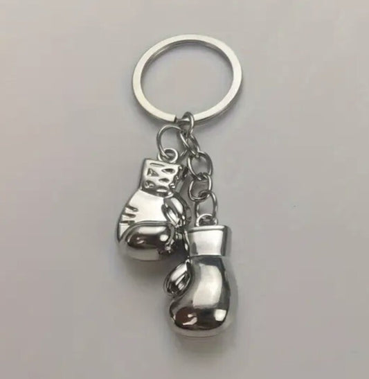 Mini Metal Boxing Gloves Shaped Keyring Premium Keychain Gift UK