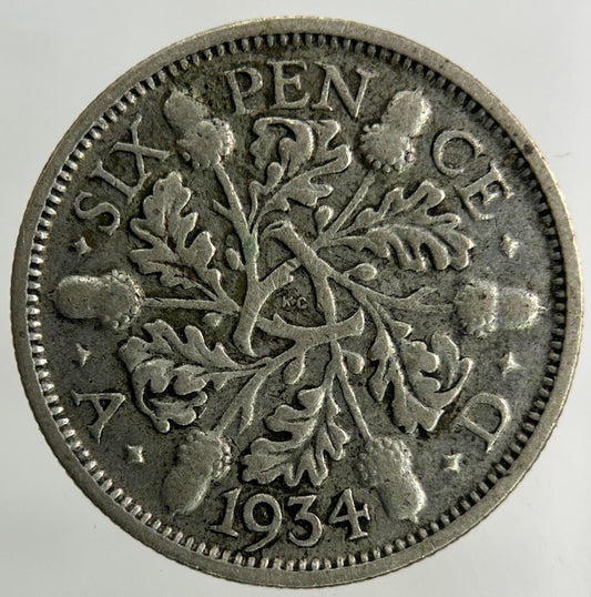 1934 George V Sixpence Silver Coin | Collectable Grade