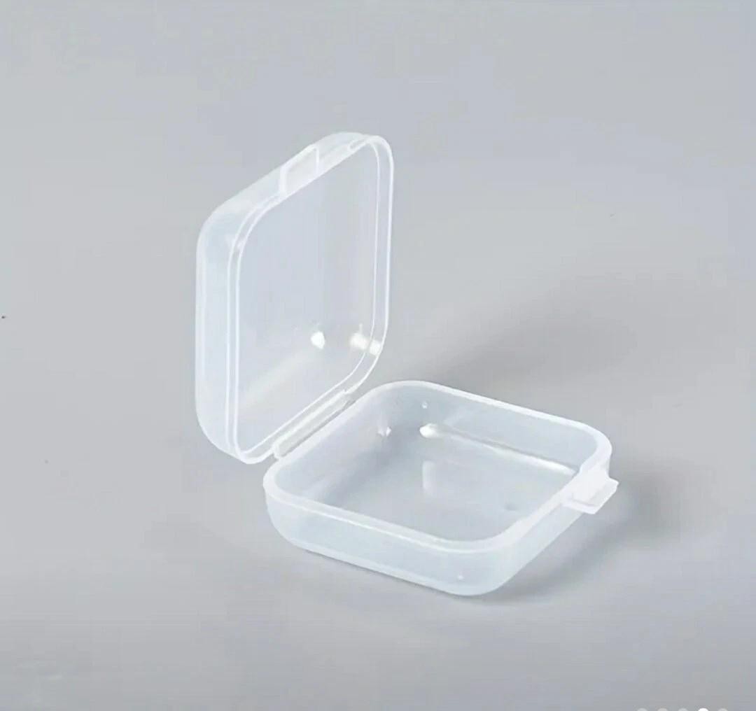 12 x Mini Clear Plastic Small Craft Box Jewellery Ring Storage Case Container
