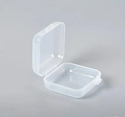 12 x Mini Clear Plastic Small Craft Box Jewellery Ring Storage Case Container