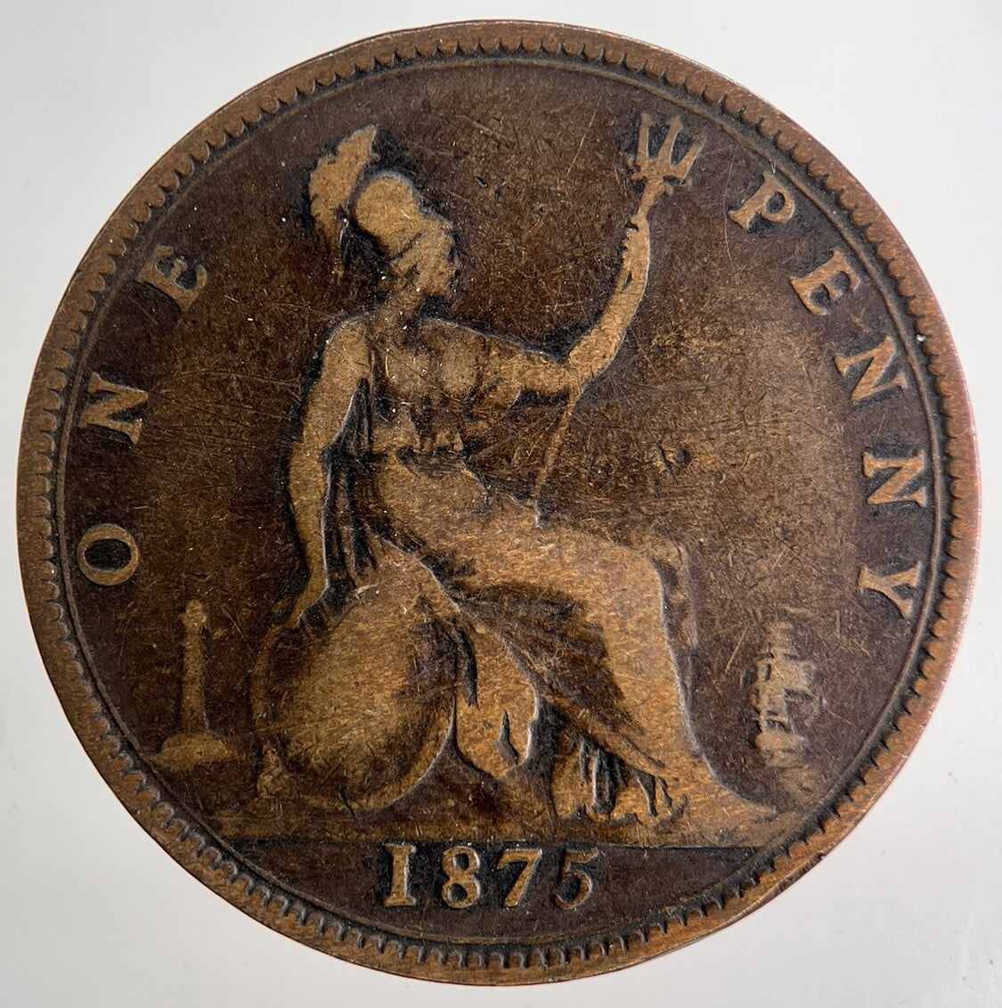 1875 Victoria One Penny Coin | Collectable Grade | a9715