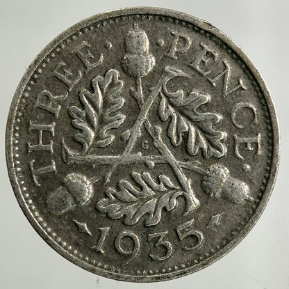 1935 George V Threepence Silver Coin | Fine Collectable Grade
