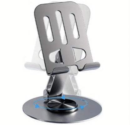 Dark Grey Metal Phone Tablet iPhone Samsung Galaxy Angle Stand - UK Stock