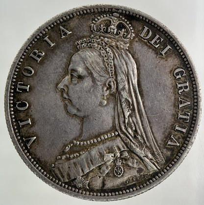 1887 Victoria Half - Crown Silver Coin | Very Fine Grade