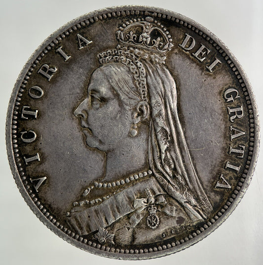 1887 Victoria Half - Crown Silver Coin | Very Fine Grade