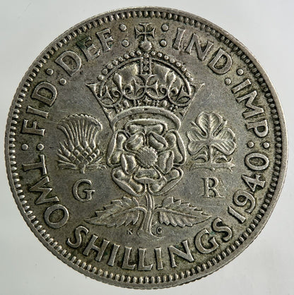 1940 George VI Florin Silver Coin | Fine Collectable Grade