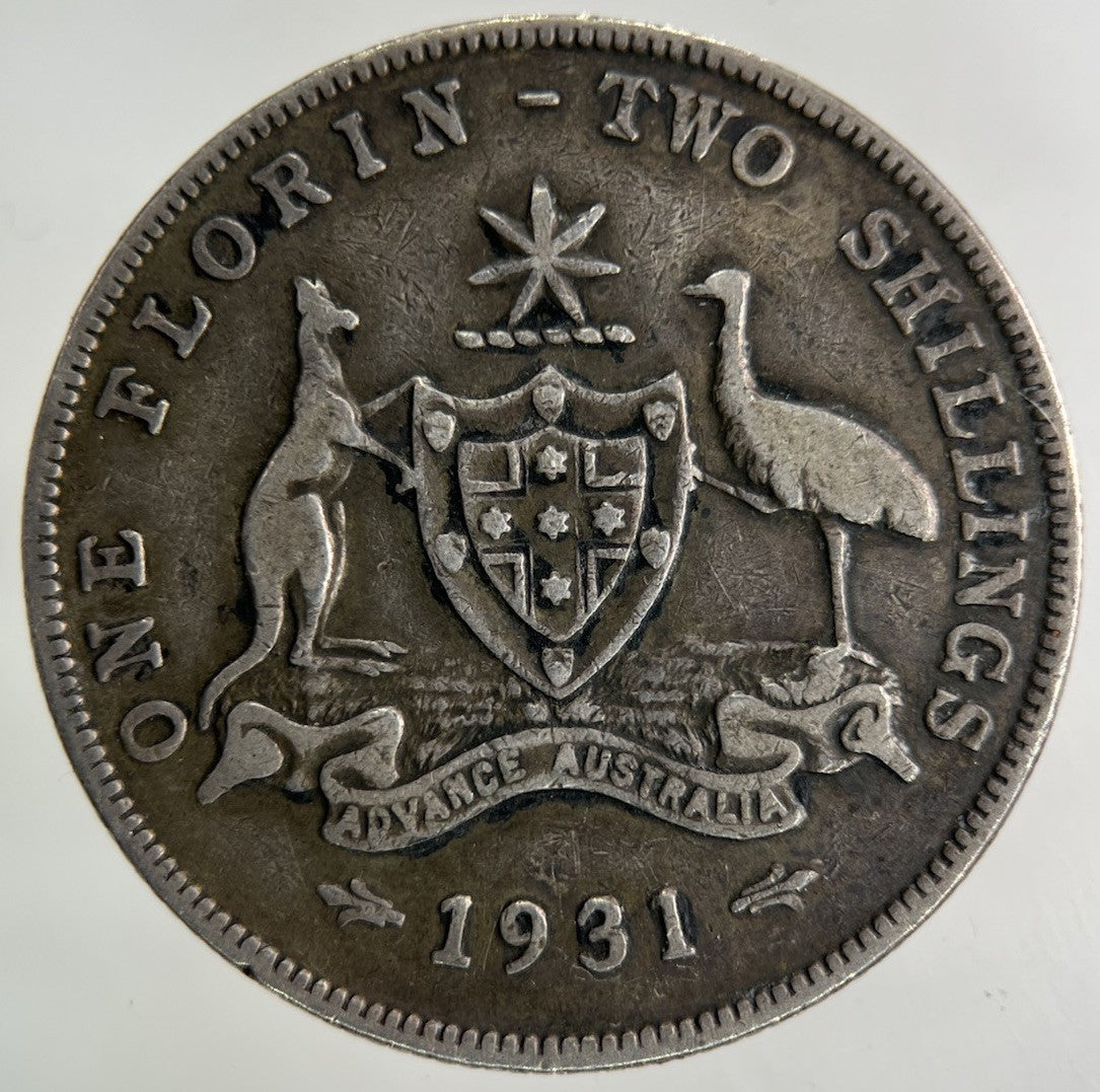 1931 Australia Florin Silver Coin | Very High Grade