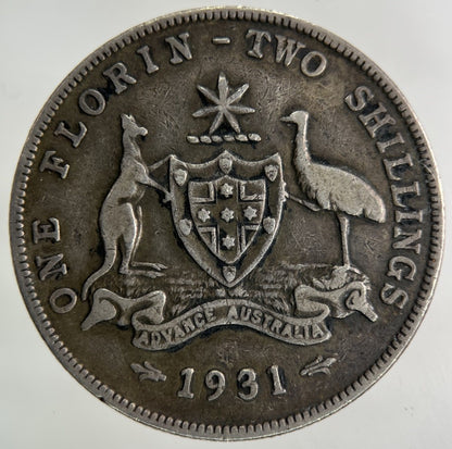 1931 Australia Florin Silver Coin | Very High Grade