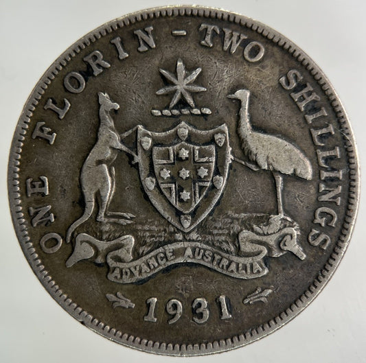 1931 Australia Florin Silver Coin | Very High Grade