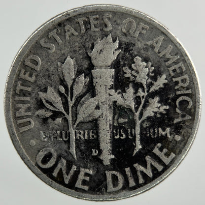 1952 - D US USA Roosevelt Dime Silver Coin | Collectable Grade