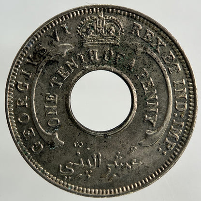 1944 West Africa 1/10 One Tenth Of A Penny Coin | Very Fine Grade