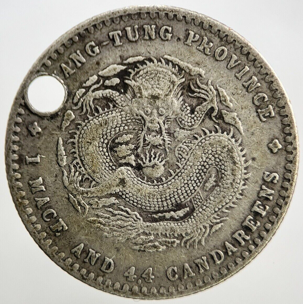 1890 - 1905 China 20 Cents Kwang - Tung | Chinese Silver Coin | Fine Grade | a596