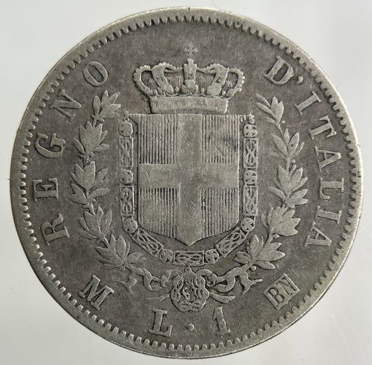 1863 Italy 1 Lira Silver Coin | Collectable Grade