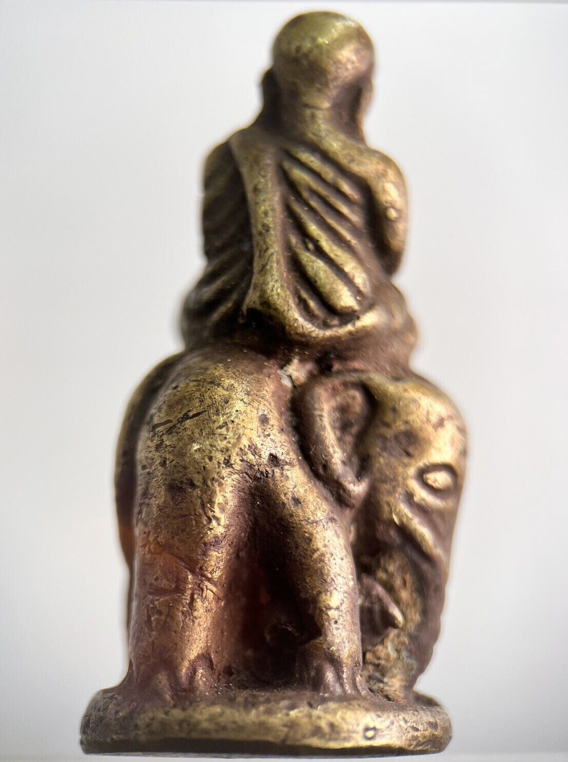 Old Thailand Brass Monk Buddha Statue Ornament | Height 4.5cm
