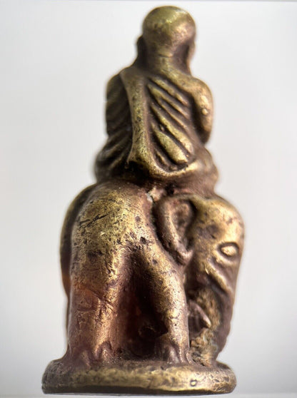 Old Thailand Brass Monk Buddha Statue Ornament | Height 4.5cm