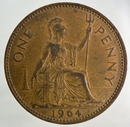 1964 Elizabeth II 2nd One Penny Coin | Fine Collectable Grade