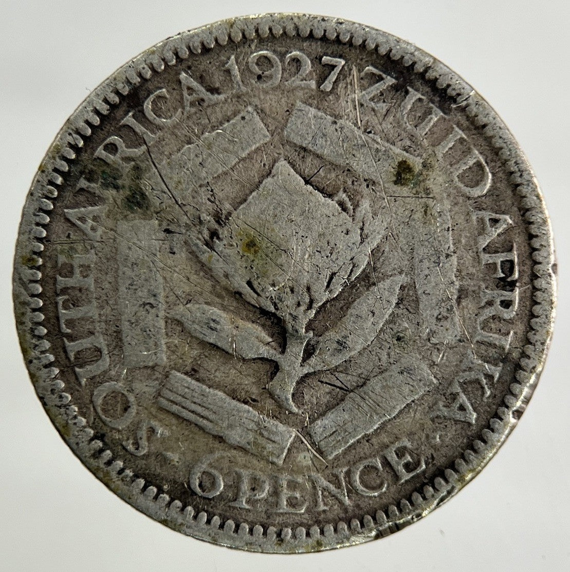 1927 South Africa Sixpence Silver Coin | Fair Grade