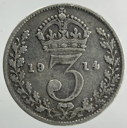 1914 George V Threepence Silver Coin | Collectable Grade