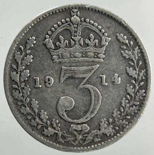 1914 George V Threepence Silver Coin | Collectable Grade