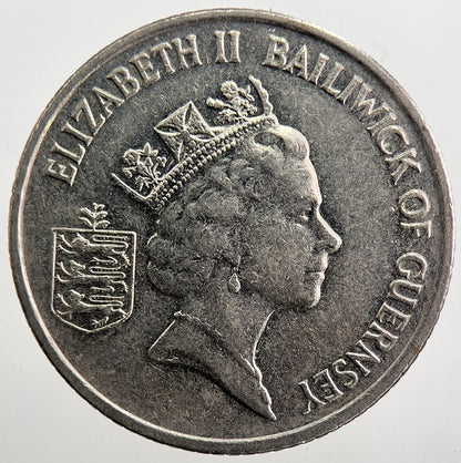 1992 Guernsey 10p 10 Ten Pence Coin | Fine Collectable Grade | a7489