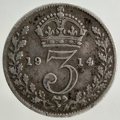 1914 George V Threepence Silver Coin | Fine Collectable Grade