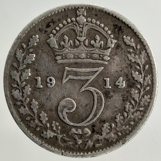 1914 George V Threepence Silver Coin | Fine Collectable Grade