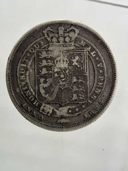 1824 George IV Shilling Silver Coin | Fine Collectable Grade