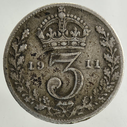 1911 George V Threepence Silver Coin | Collectable Grade