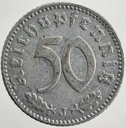 1941 - J Germany Nazi 50 Pfennig Coin | Very High Grade