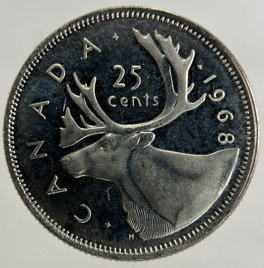 1968 Canada Silver 25 Cents Silver Coin | Very Fine Grade