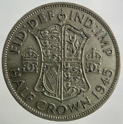 1945 George VI Half - Crown Silver Coin | Fine Collectable Grade