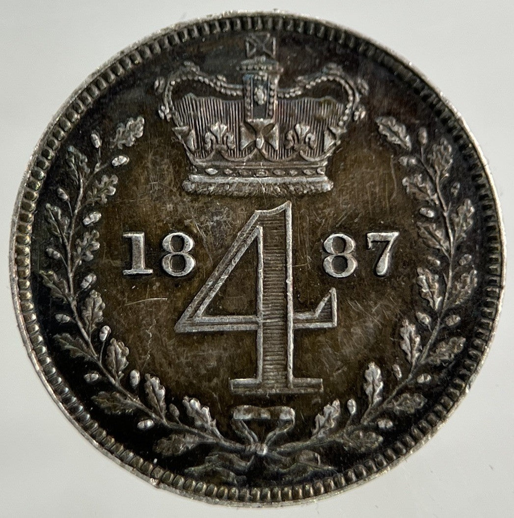 1887 Victoria Maundy Four - Pence Silver Coin | Fine Collectable Grade